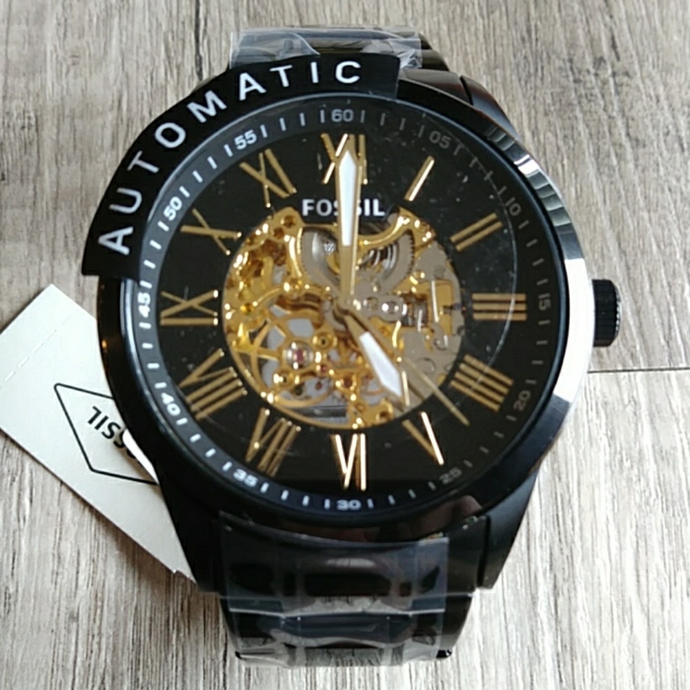 Fossil Skeleton Automatic Ion Black Men's Watch